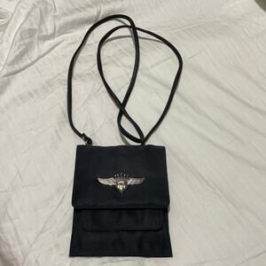 Nicole Miller black nylon card wallet purse euc